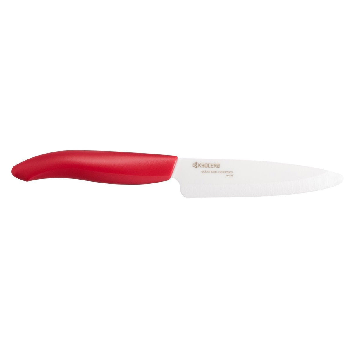 KYOCERA red-handle utility knife front view shows safe grip and precision
