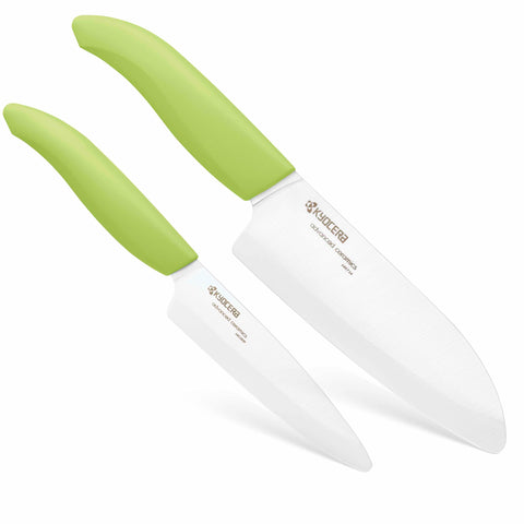 KYOCERA front packaging showing the two-piece ceramic knife set and clarity of contents