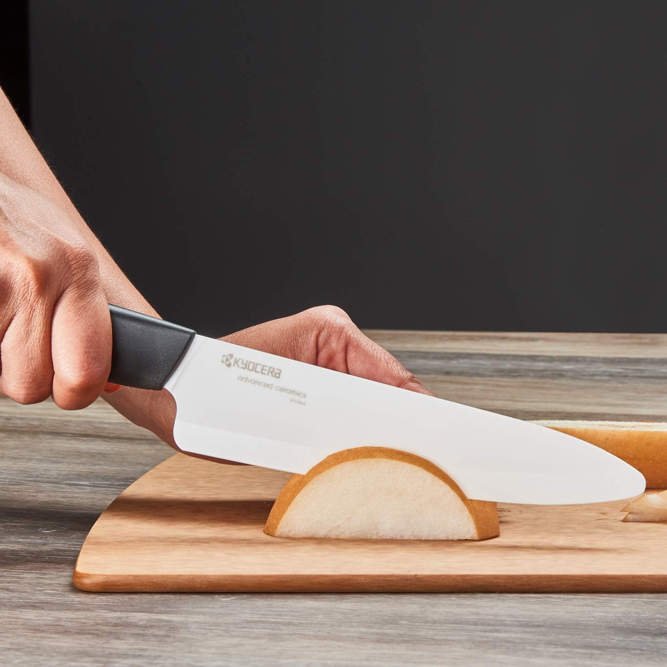 KYOCERA handle detail demonstrating ergonomic grip for comfortable control