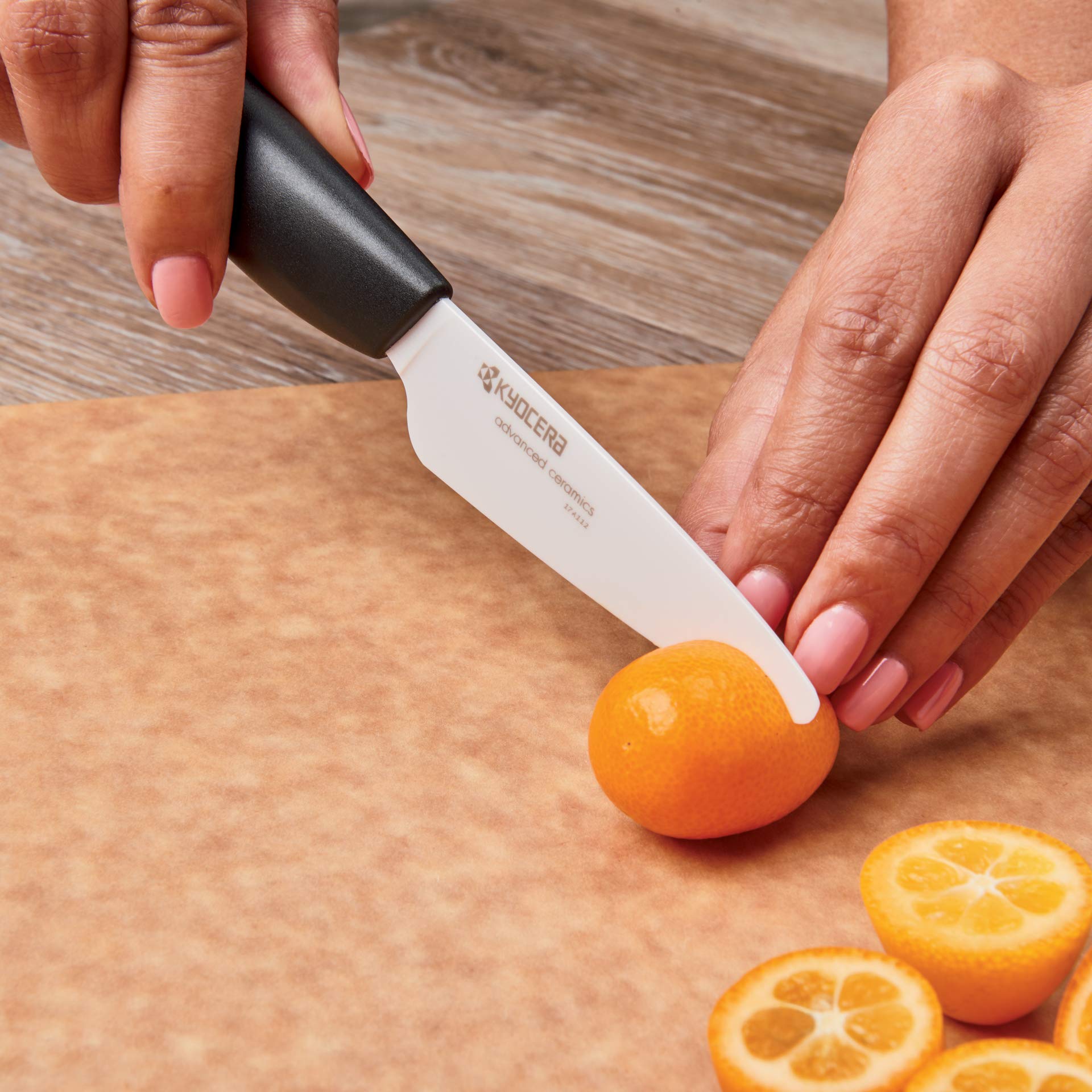 KYOCERA in use peeling an apple for precise, effortless cutting