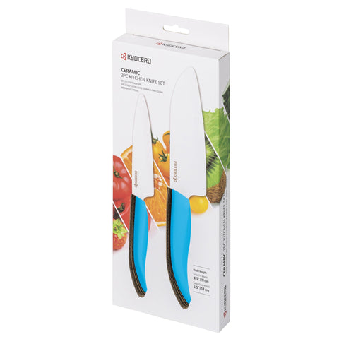 KYOCERA knives on kitchen counter in lifestyle scene showing everyday readiness