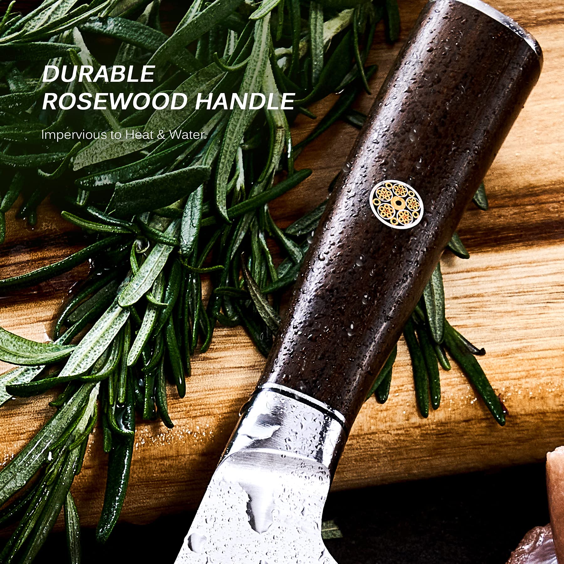 KYOKU knife size comparison beside ruler illustrating 6.5-inch blade scale
