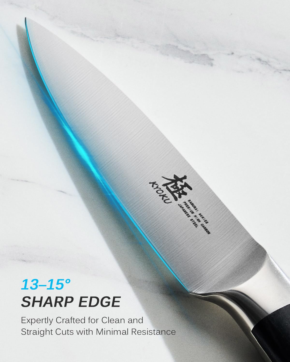 KYOKU pakkawood handle mosaic pin detail for ergonomic comfort