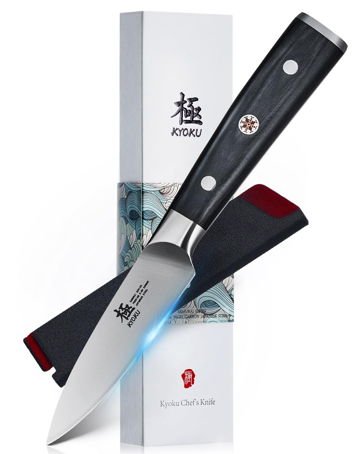 KYOKU paring knife front view showing compact blade and balance benefit
