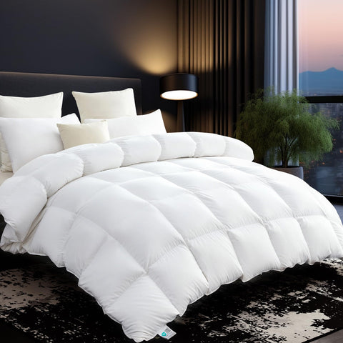 L LOVSOUL comforter front flatlay showing king size and plush loft benefit