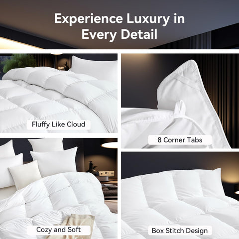 L LOVSOUL comforter on made bed lifestyle image showing cozy bedroom comfort