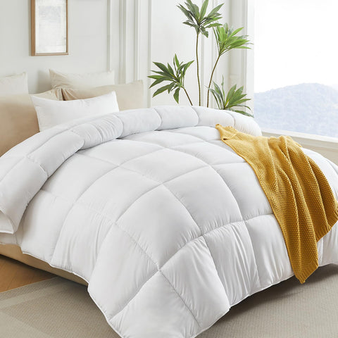 L LOVSOUL front view of twin duvet insert showing clean white finish and fit