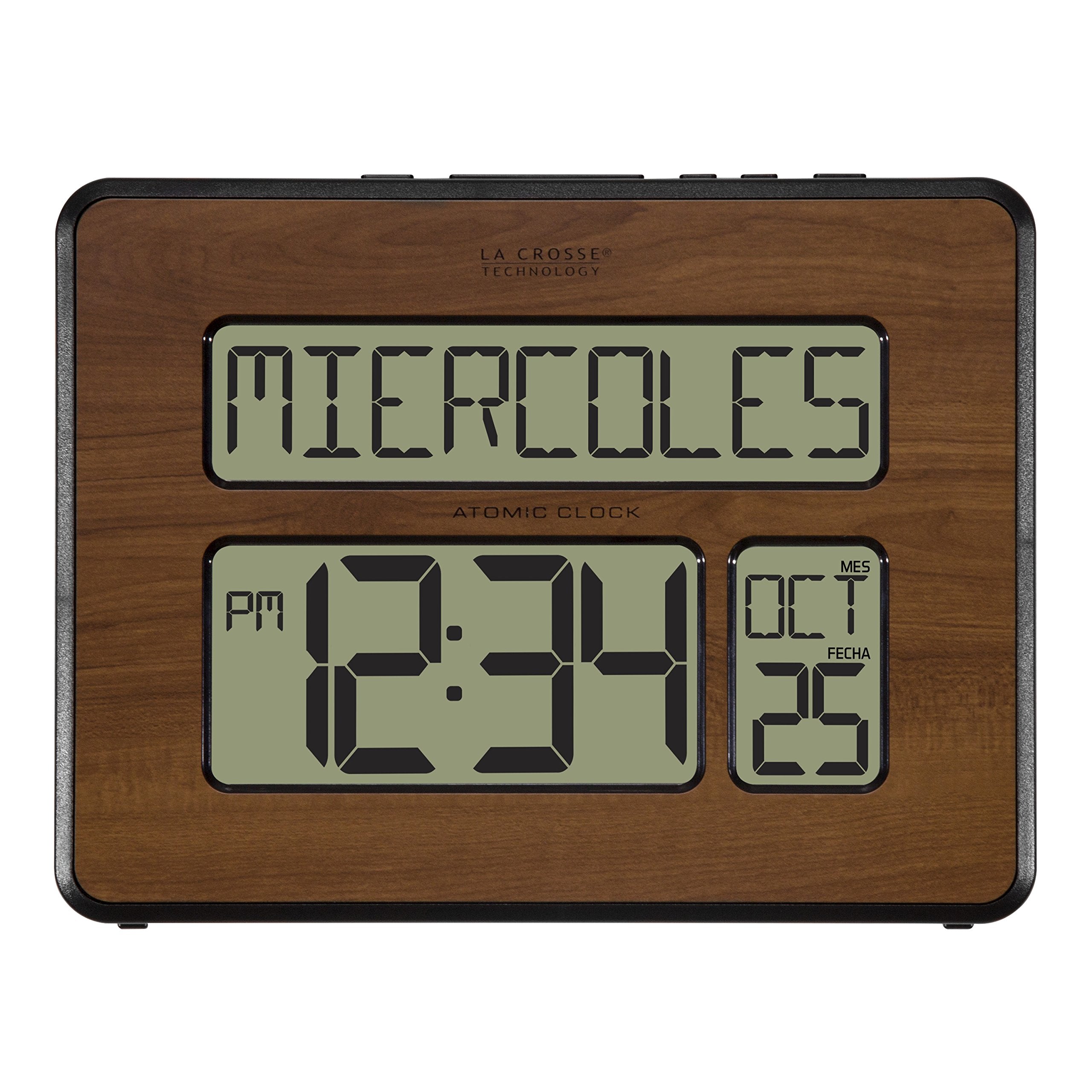 La Crosse Technology calendar-mode close-up highlighting selectable weekday and date views