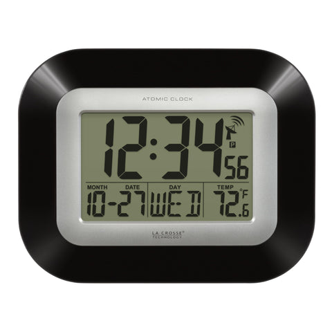 La Crosse Technology front view showing clear time and calendar readout benefit of readability