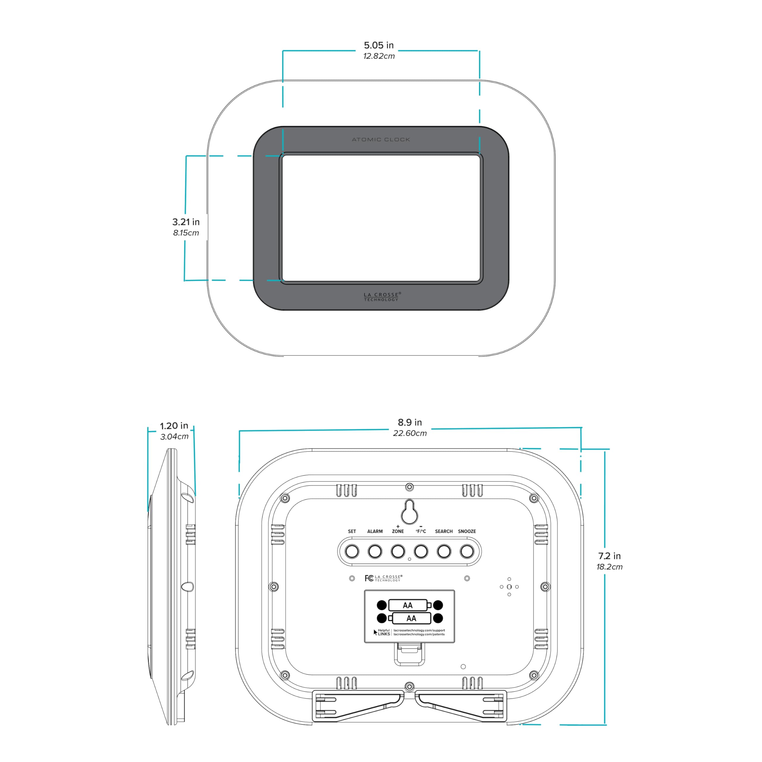 La Crosse Technology beside smartphone showing size comparison benefit of compact footprint