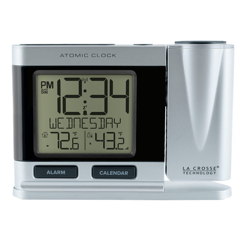 La Crosse Technology silver clock front view showing clear digits and benefits of legibility