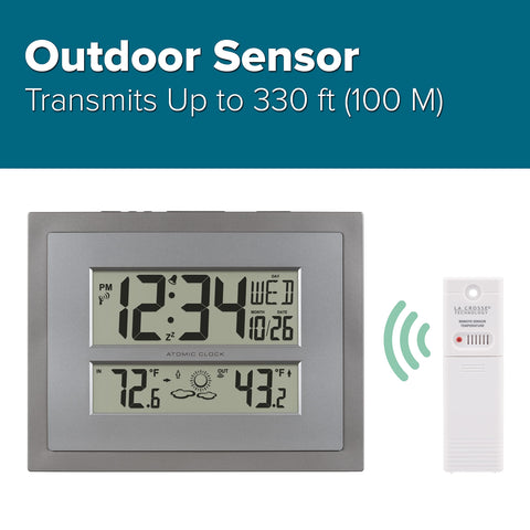 La Crosse Technology outdoor sensor mounted on porch providing reliable remote temperature