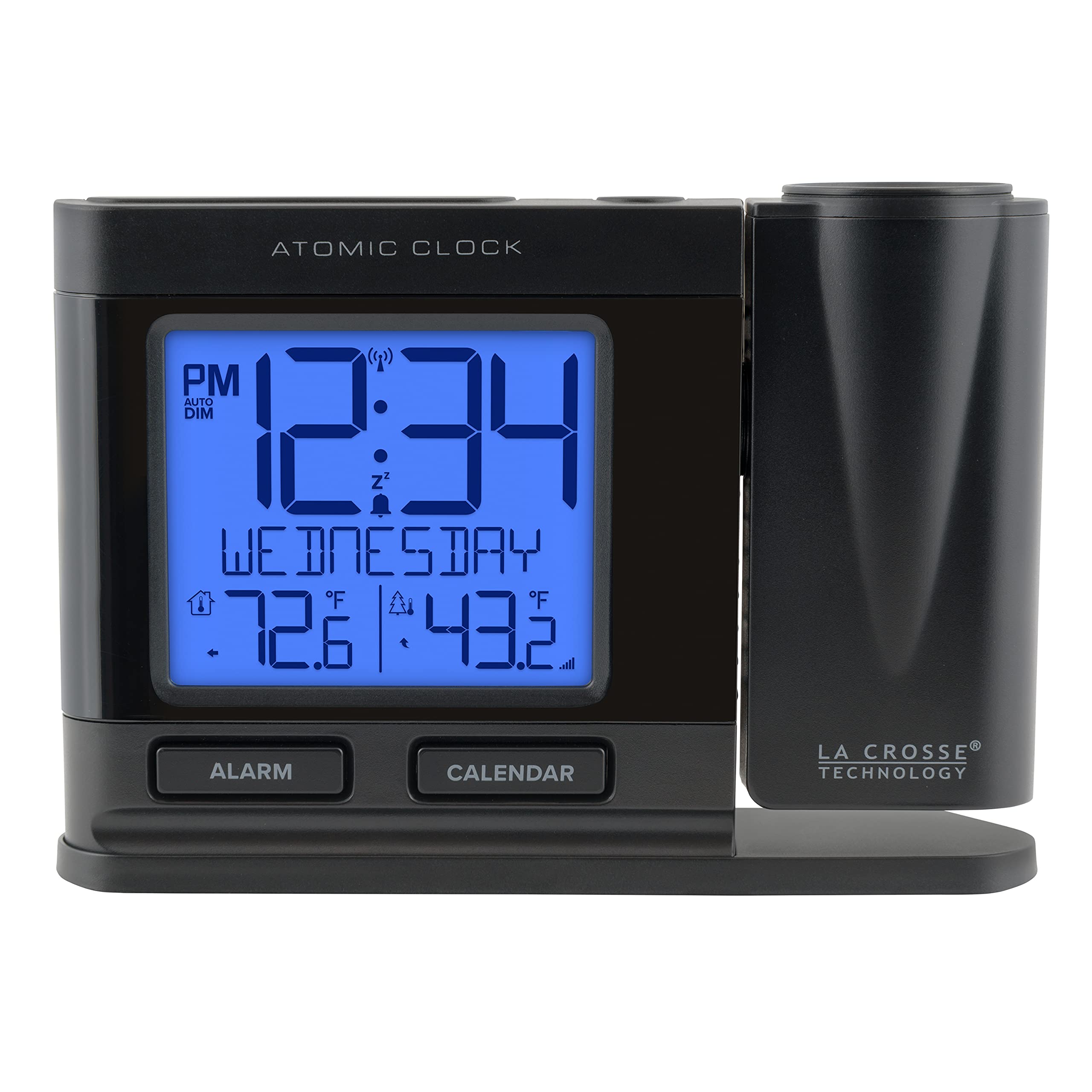 La Crosse Technology front view showing clear display and buttons for easy bedside use