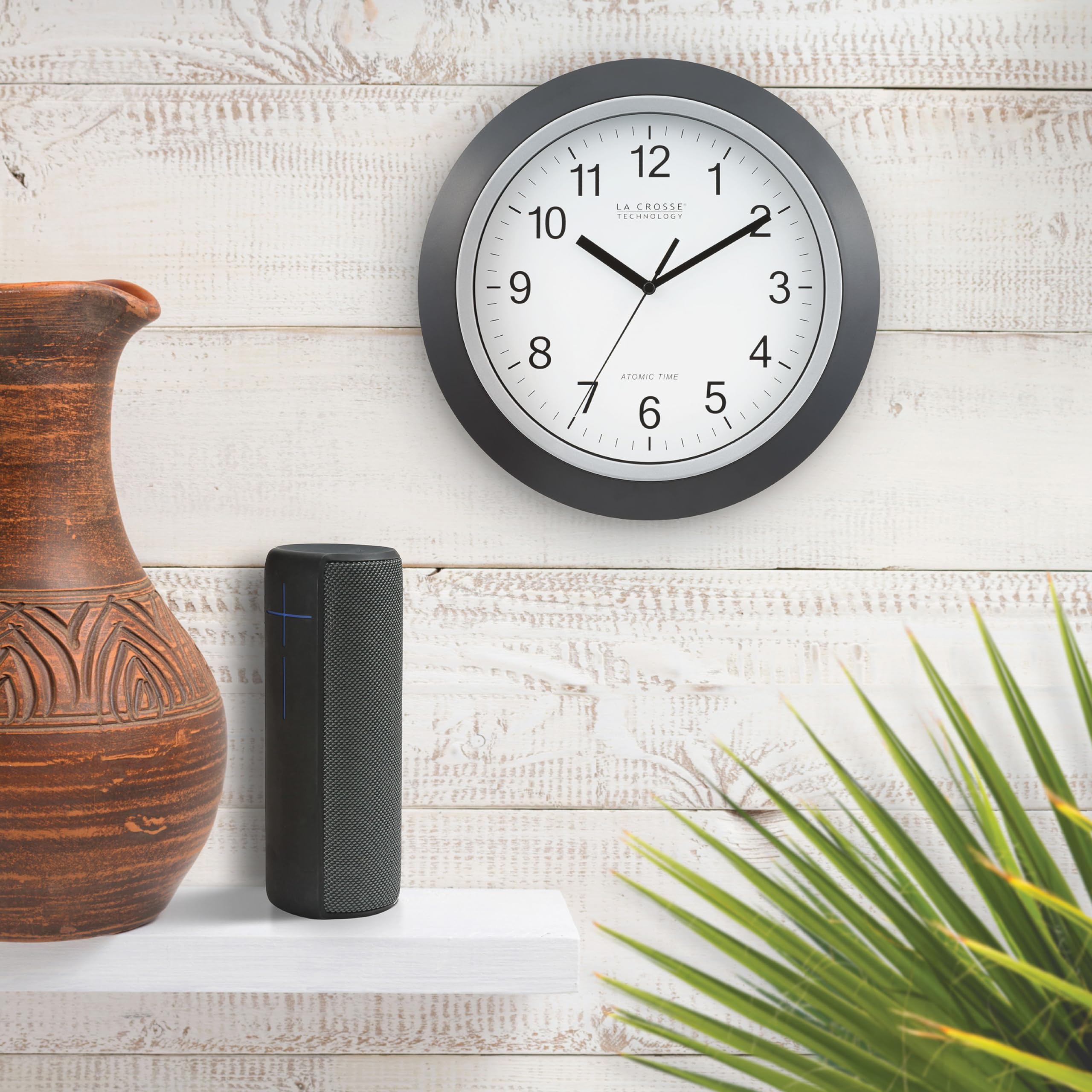 La Crosse Technology clock on wall in living room benefit: complements home decor