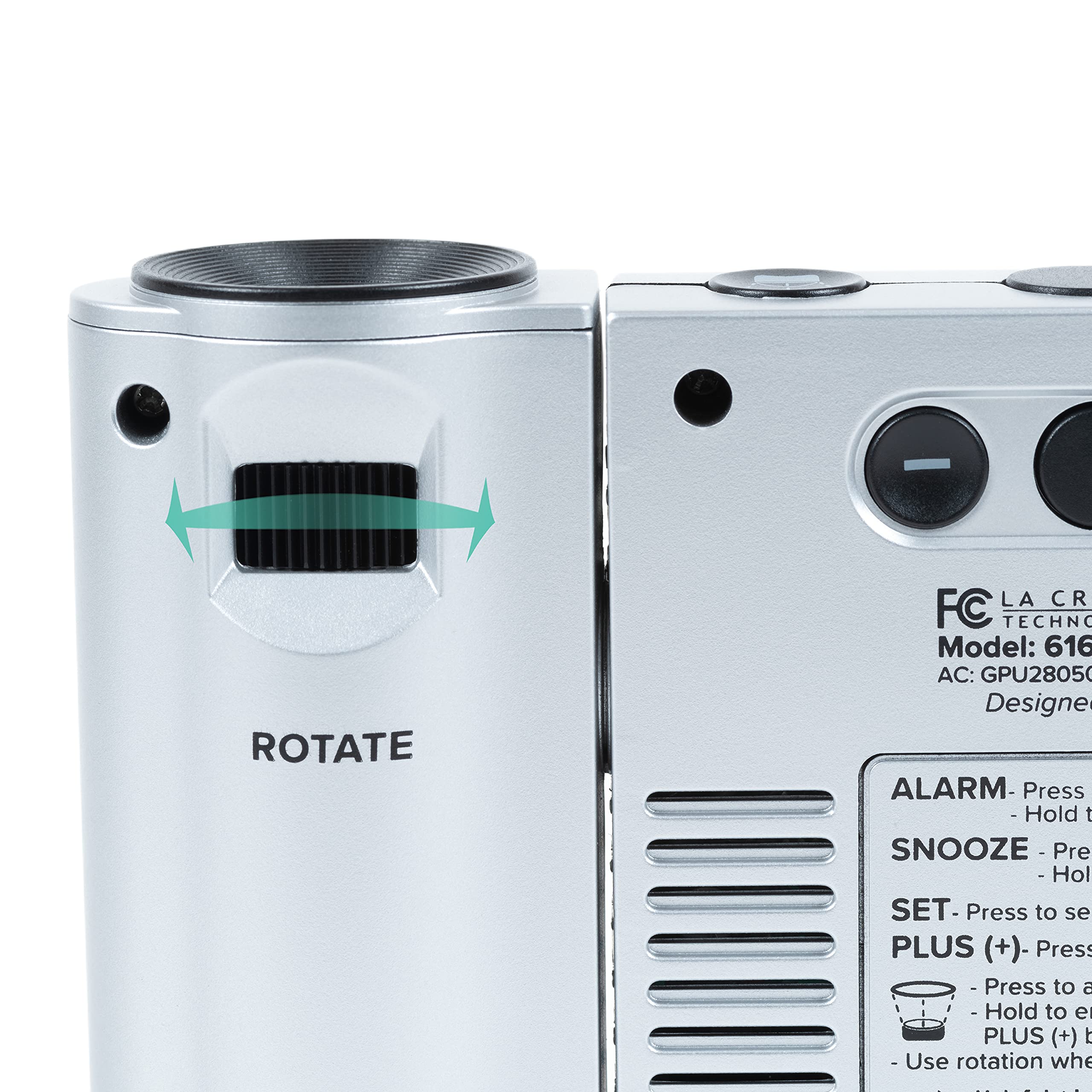 La Crosse Technology wireless sensor beside clock showing outdoor temperature monitoring benefit