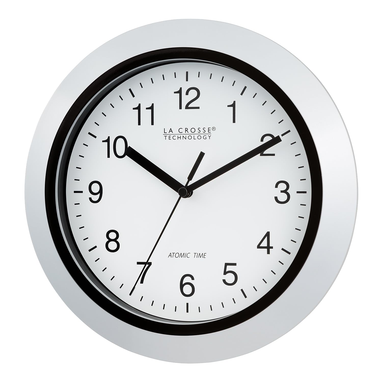 La Crosse Technology close-up of chrome-colored frame and flat lens highlighting durable finish