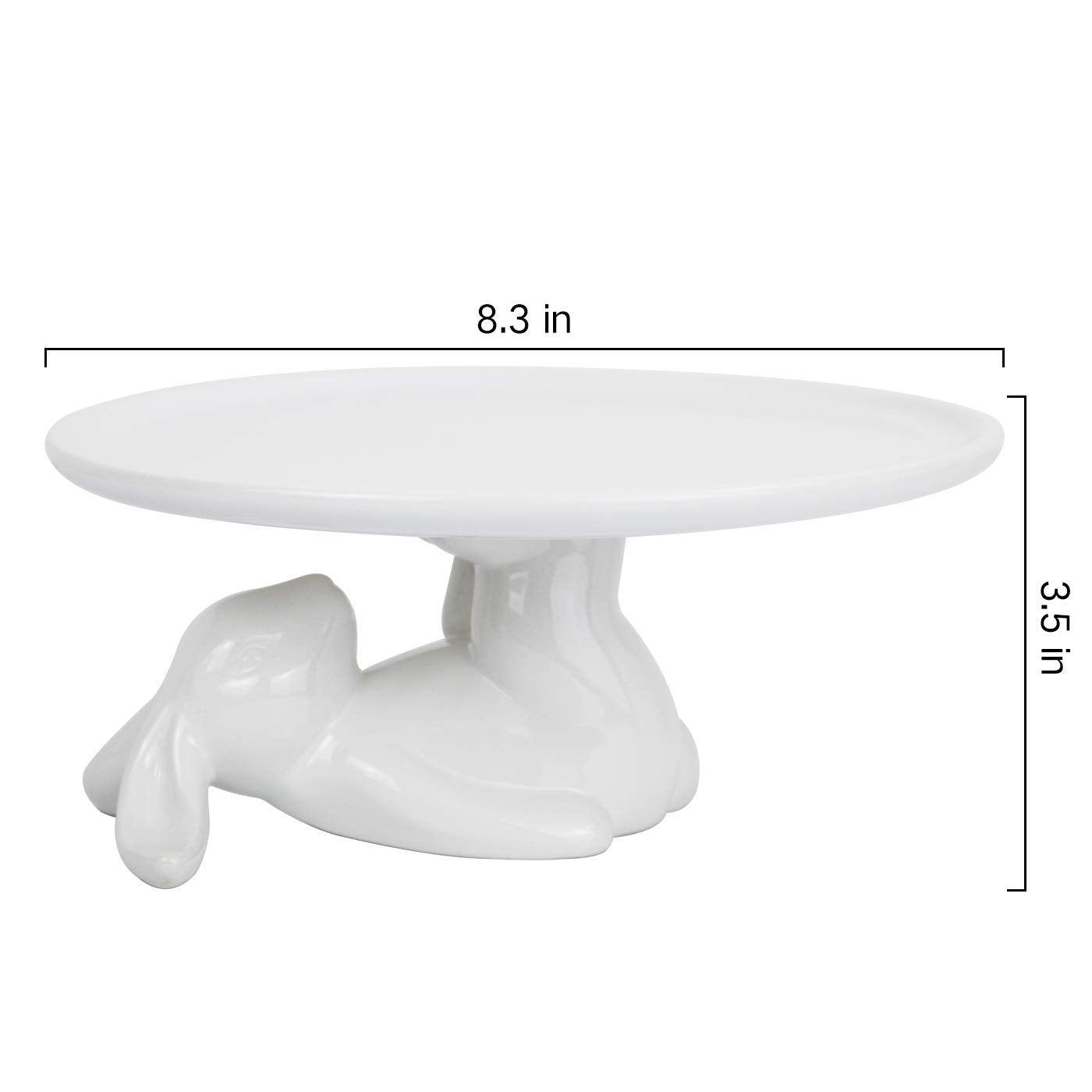 LA JOLIE MUSE cake stand next to ruler for scale, clarifies compact dimensions