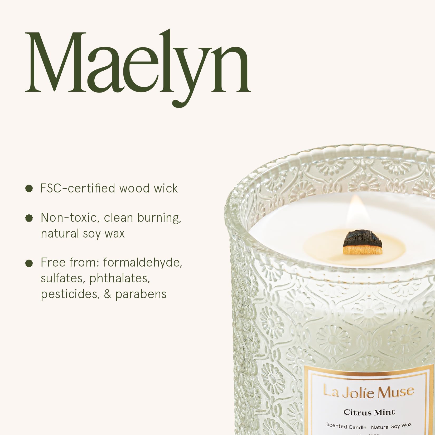 LA JOLIE MUSE lifestyle shot in living room setting, creates a welcoming ambiance