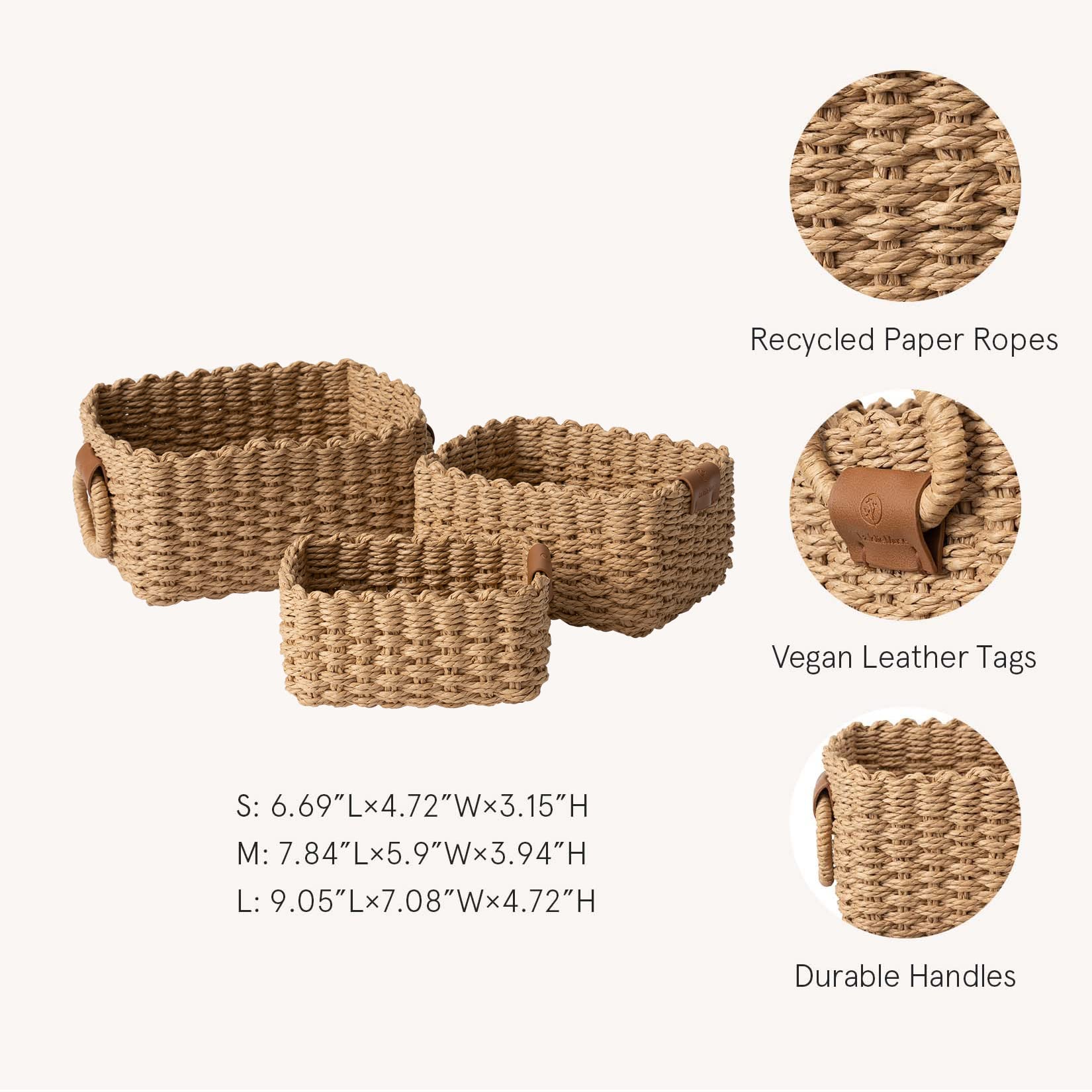 LA JOLIE MUSE close-up of handwoven paper rope texture highlighting durable weave