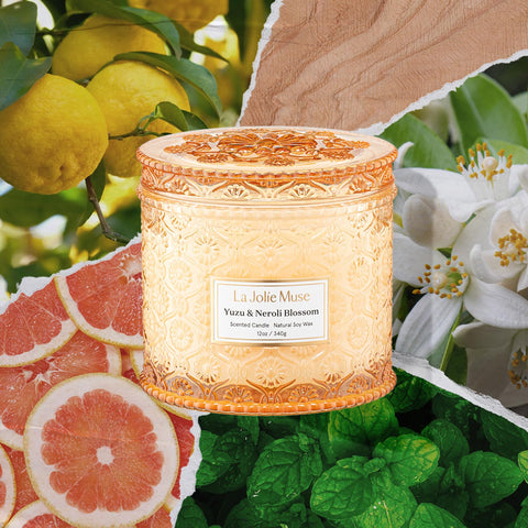 LA JOLIE MUSE close-up of wax and label highlighting natural ingredients and quality