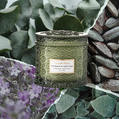 LA JOLIE MUSE close-up of daisy embossing highlighting decorative jar and gift appeal