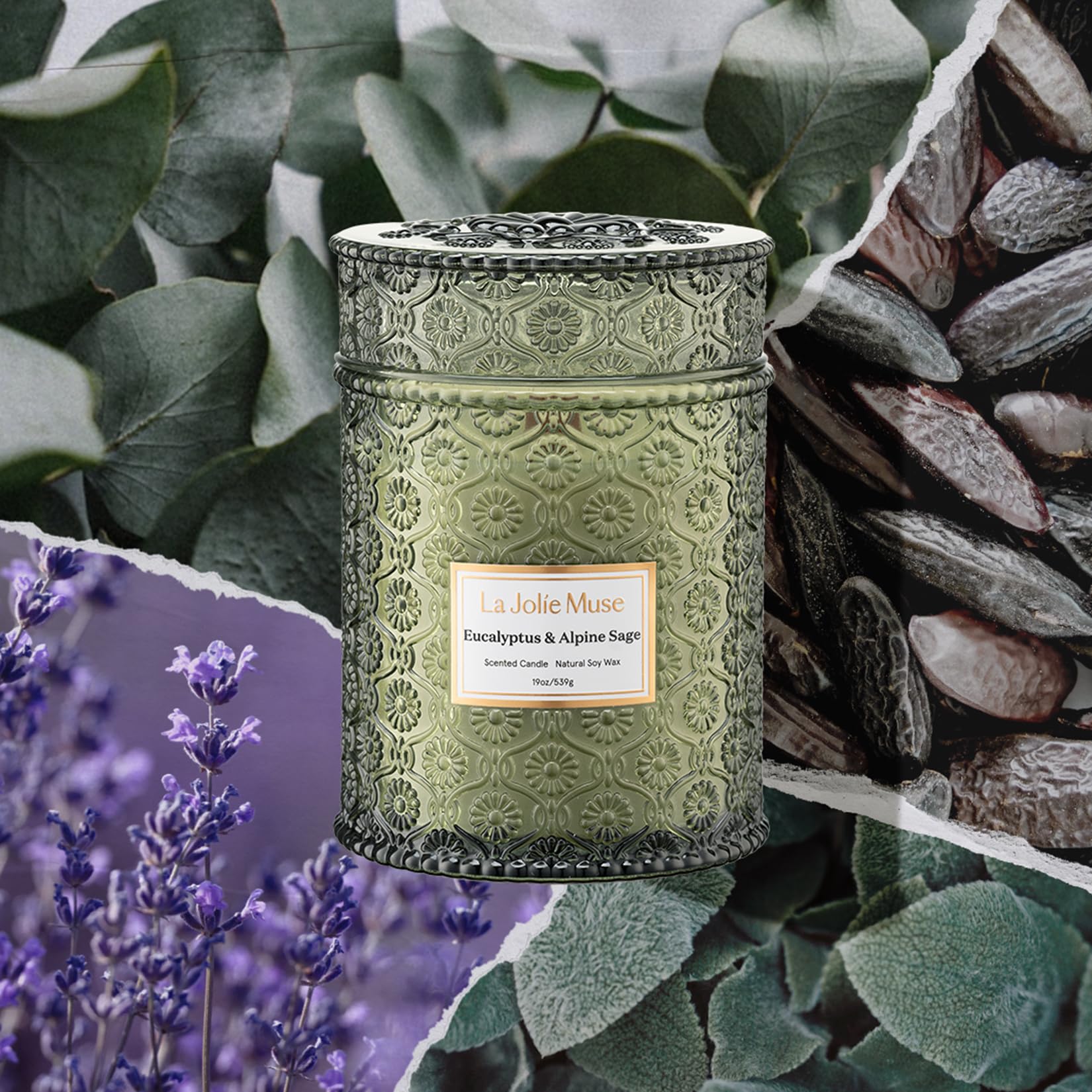 LA JOLIE MUSE embossed jar detail highlighting daisy motif and decorative reuse