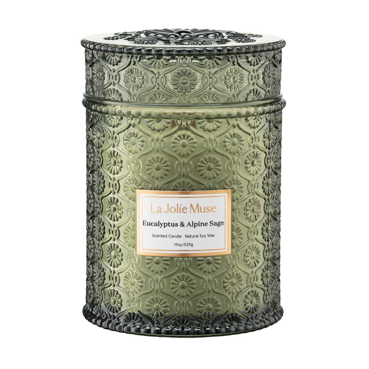 LA JOLIE MUSE front packaging showing luxury boxed candle, ideal for gifting