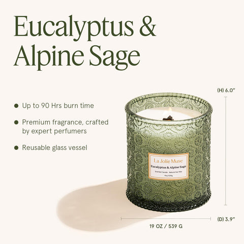 LA JOLIE MUSE 19 oz jar beside common objects showing scale and long burn