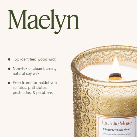 LA JOLIE MUSE boxed candle with ribbon ready to gift, polished presentation benefit
