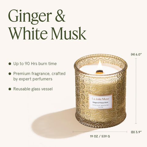 LA JOLIE MUSE jar beside common objects to show 19 oz size and reusable value