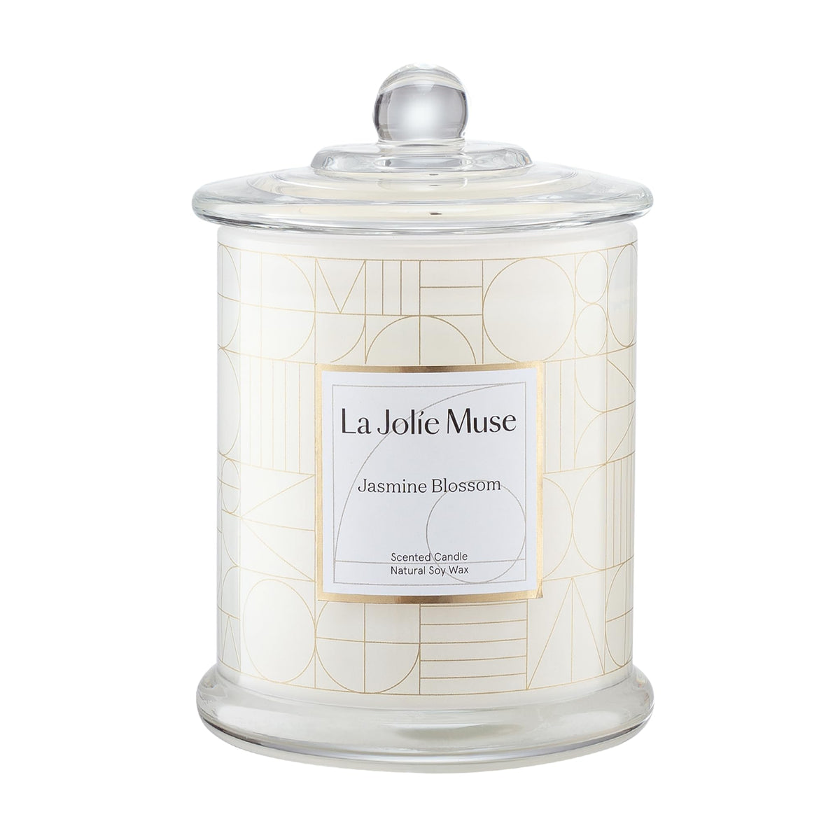 LA JOLIE MUSE candle front packaging showing elegant gift-ready box and gold detail for immediate presentation