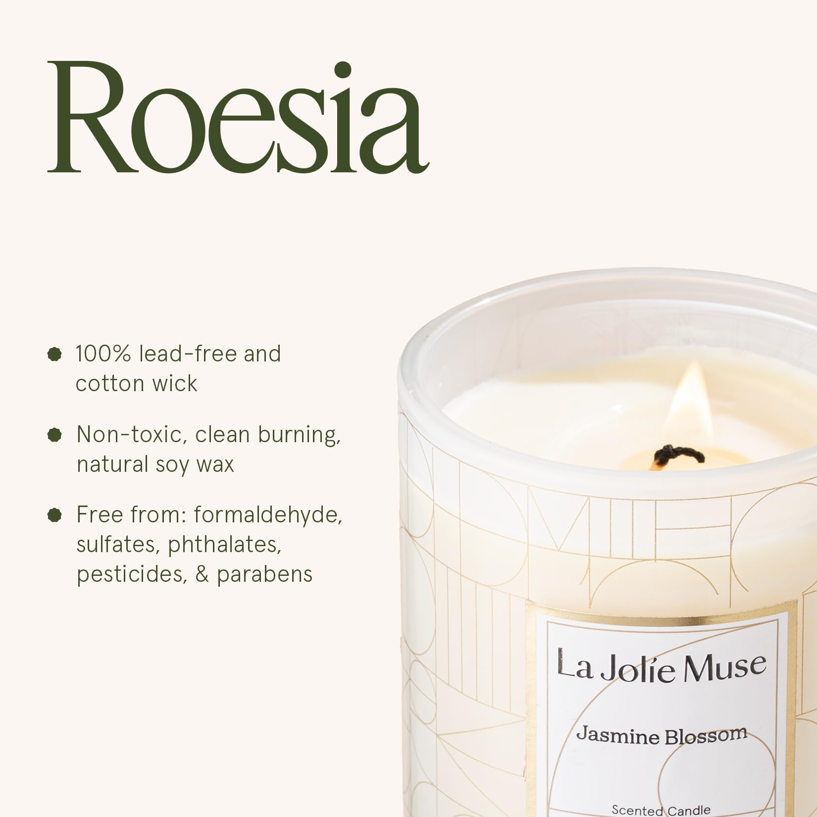 LA JOLIE MUSE candle in signature box styled as a present illustrating luxury gifting convenience