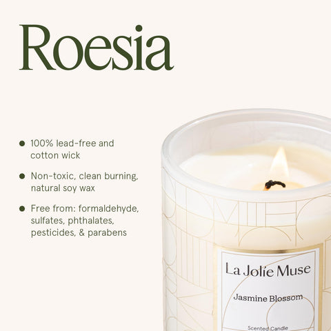 LA JOLIE MUSE candle in signature box styled as a present illustrating luxury gifting convenience