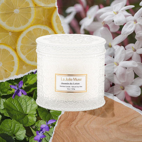 LA JOLIE MUSE close-up of embossed glass jar detail highlighting texture and reusable design benefits