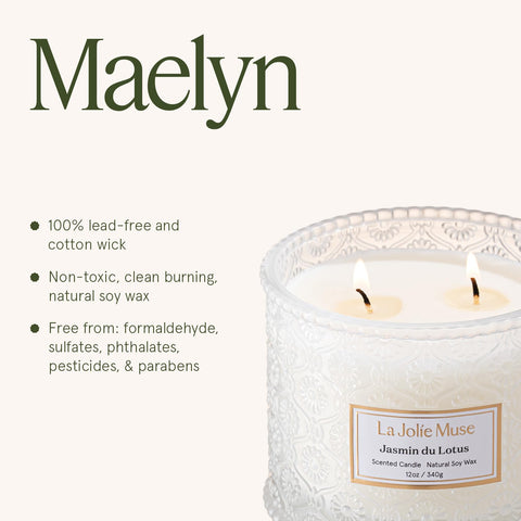 LA JOLIE MUSE candle in cozy living room setting creating ambient mood and decorative benefit