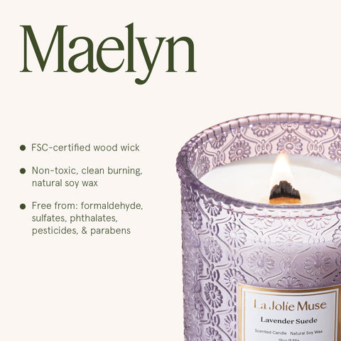 LA JOLIE MUSE candle in a living room setting creating cozy atmosphere and refined scent