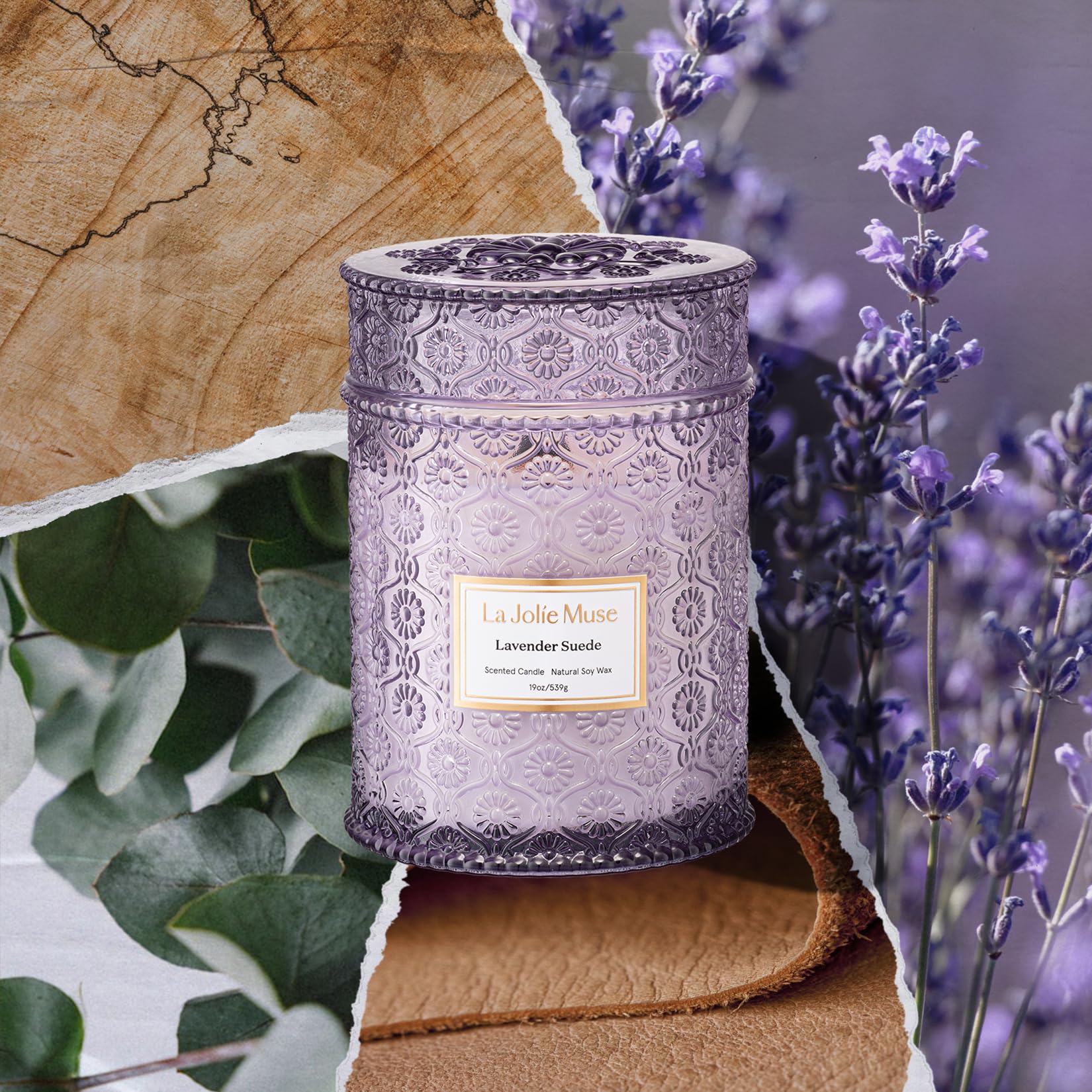 LA JOLIE MUSE cherry wood wick close-up delivering calming crackle and efficient scent throw