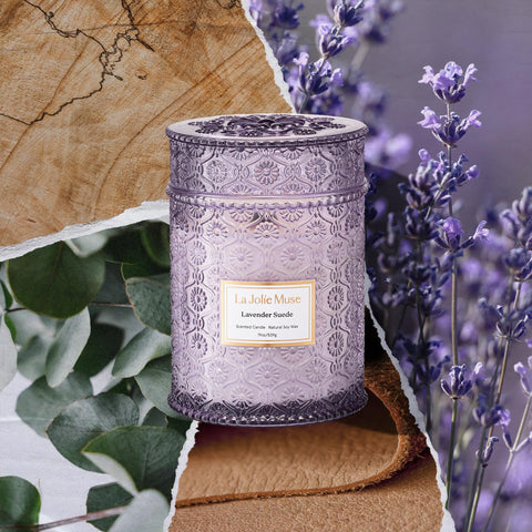 LA JOLIE MUSE cherry wood wick close-up delivering calming crackle and efficient scent throw