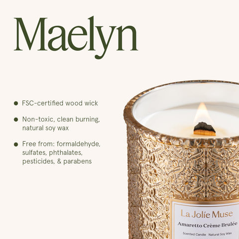 LA JOLIE MUSE candle on dining table setting showing ambiance and entertaining benefit