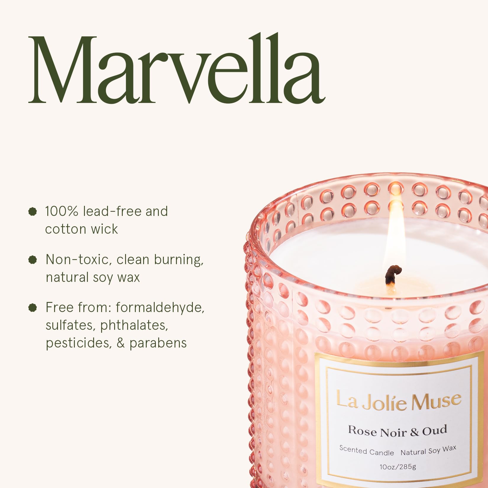 LA JOLIE MUSE jar in hand illustrating 10 oz scale and reusable vessel benefit