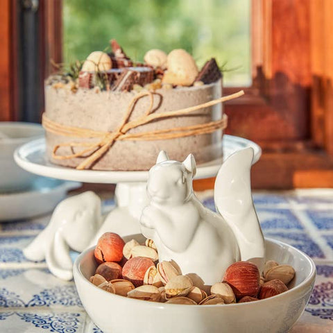 LA JOLIE MUSE squirrel bowl used as jewelry dish on dresser showing tidy organization
