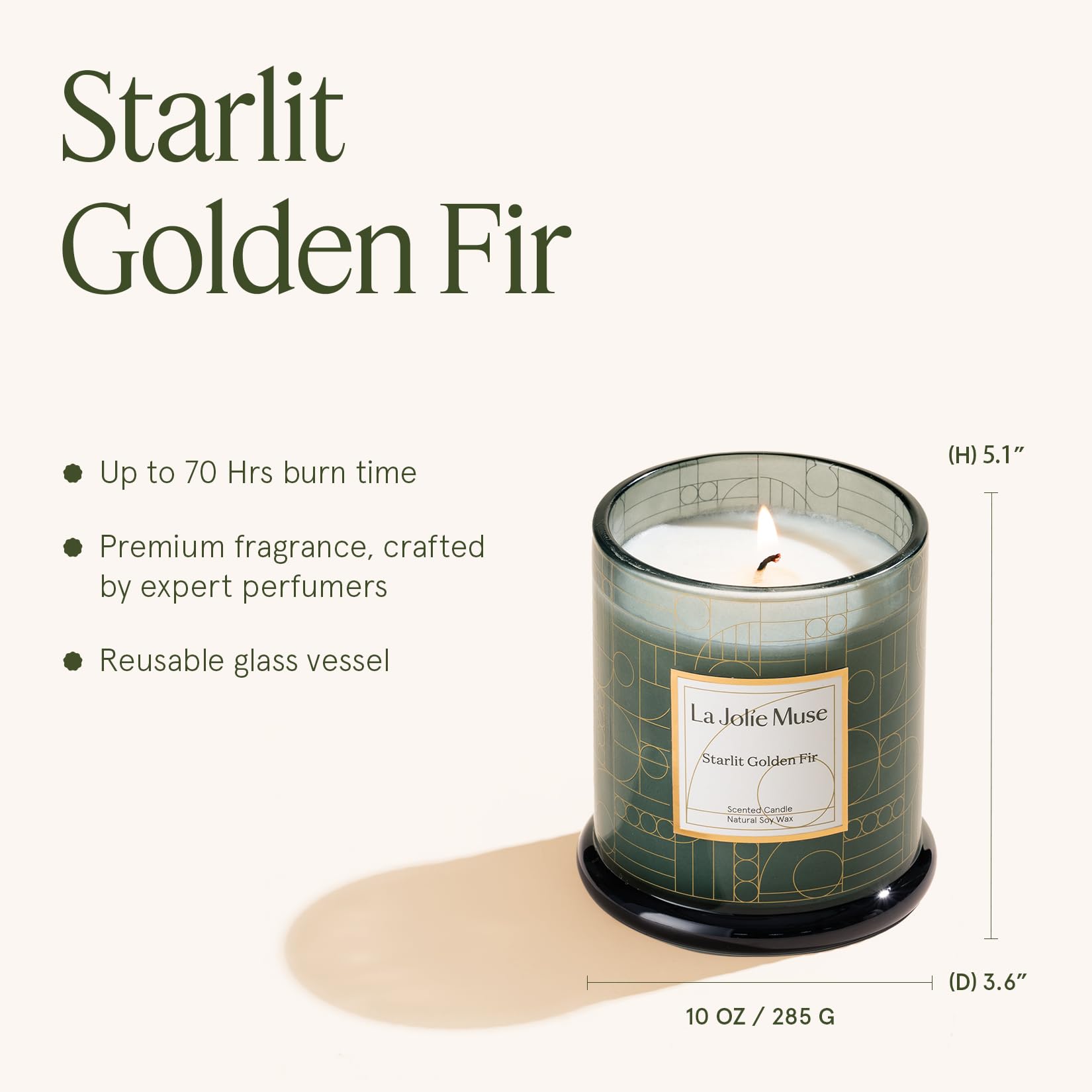 LA JOLIE MUSE candle on mantle evoking cozy forest scent and room ambiance