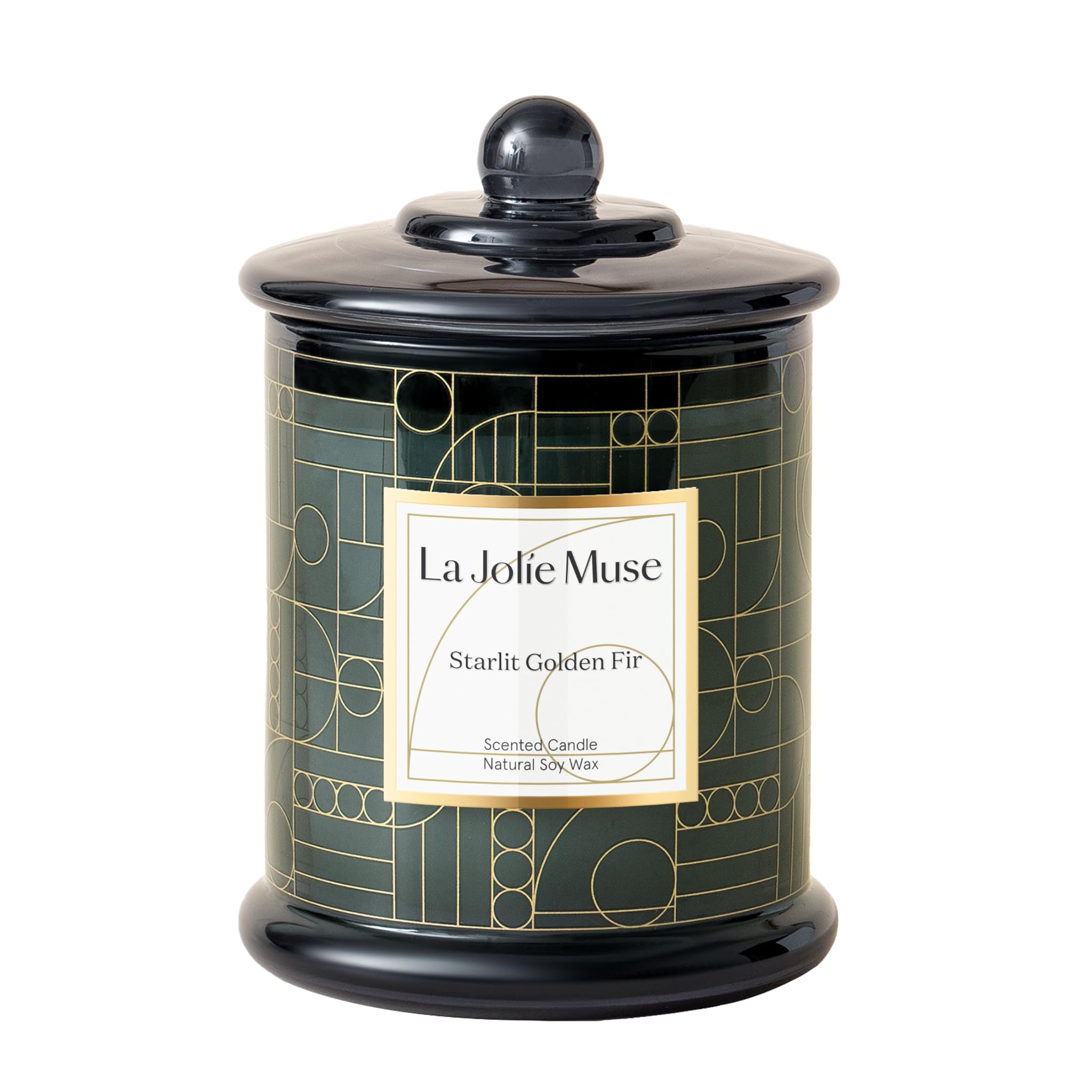 LA JOLIE MUSE candle front packaging showing elegant box and gold stamp — gift-ready