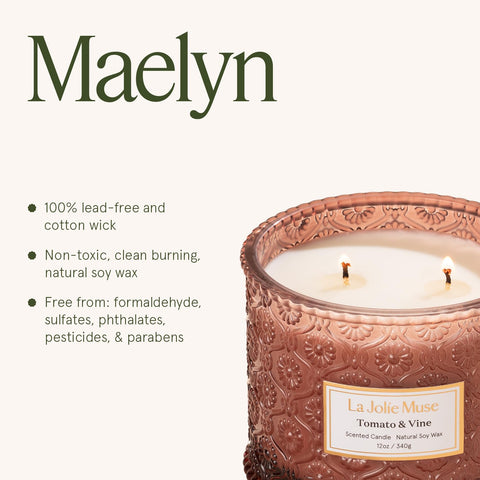 LA JOLIE MUSE candle on a kitchen counter evoking sunlit garden ambiance