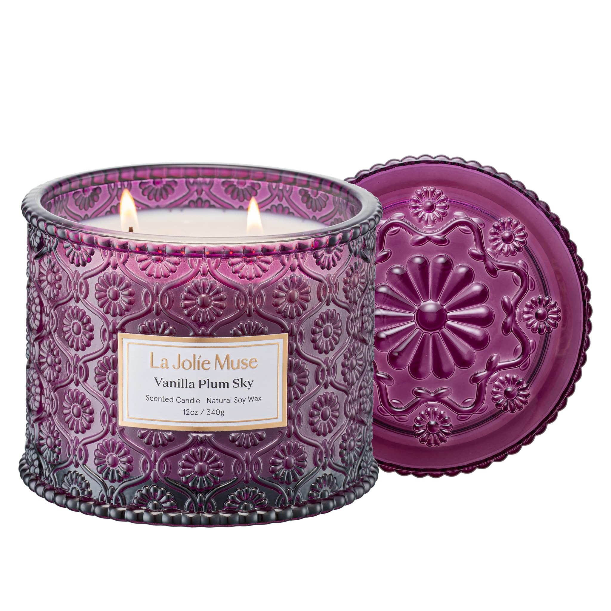 LA JOLIE MUSE front jar shot showing elegant embossed design and aroma benefit