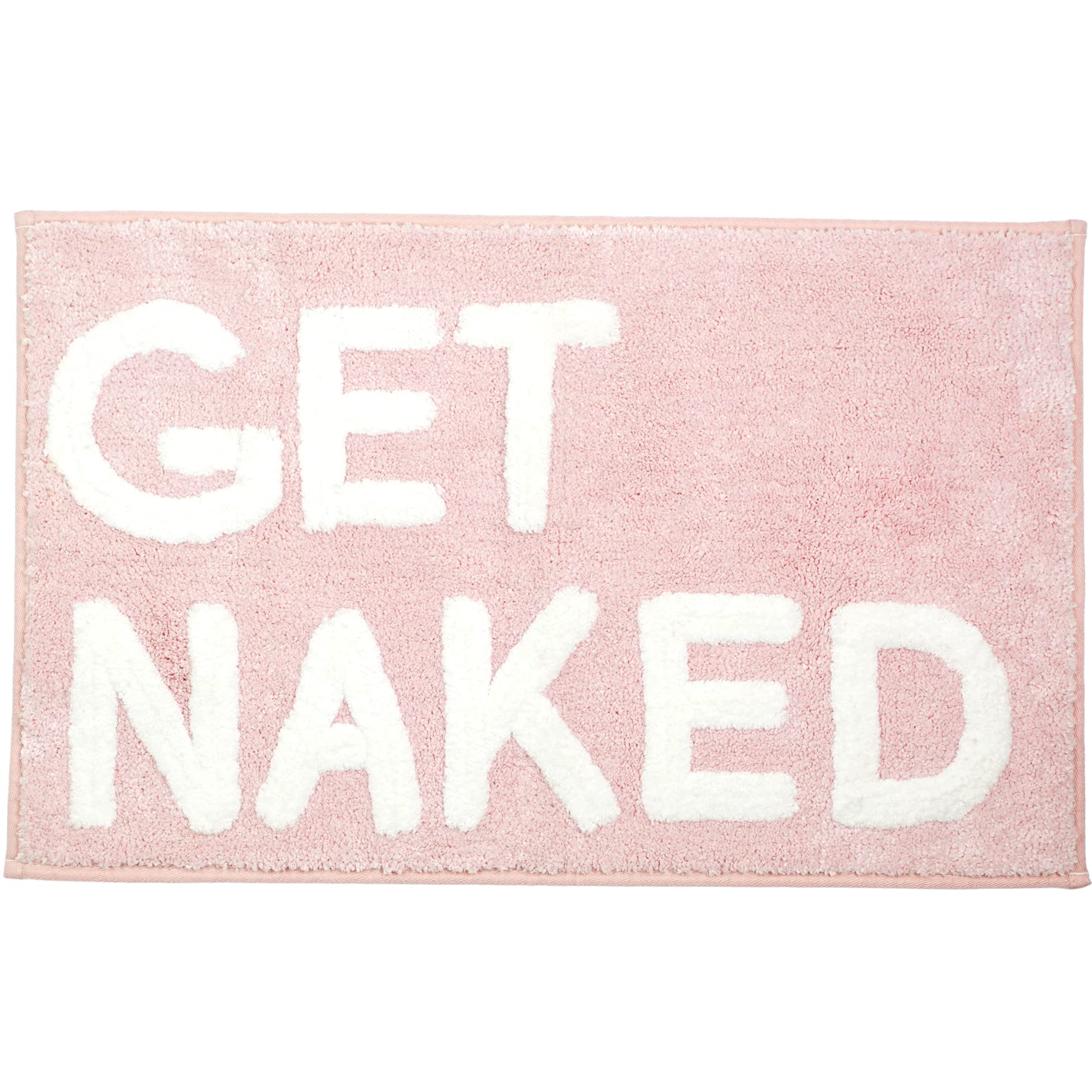 LABEND HOME front view of pink mat showing playful lettering and coverage
