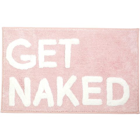 LABEND HOME front view of pink mat showing playful lettering and coverage