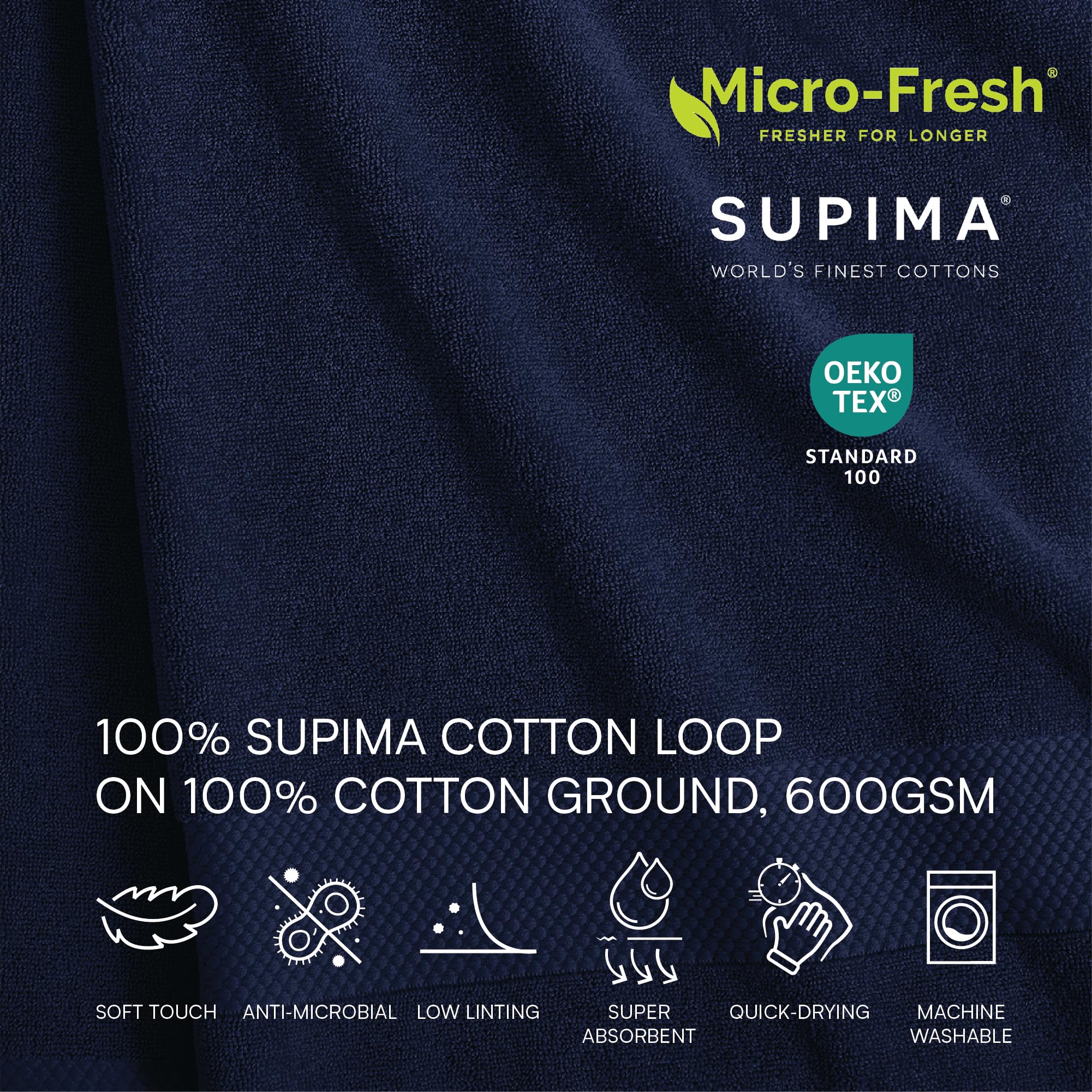 Lacoste terry loop close-up revealing soft Supima texture and absorbency