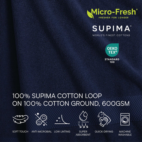 Lacoste terry loop close-up revealing soft Supima texture and absorbency
