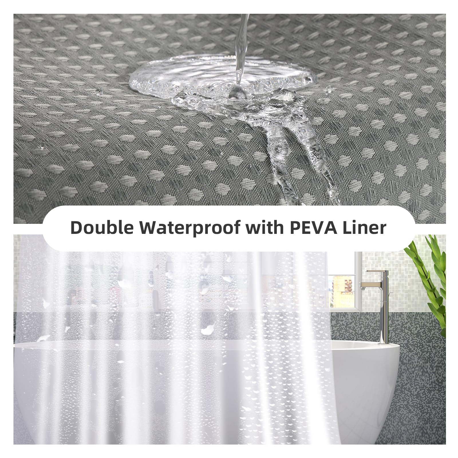 LaCyan clear PEVA liner showing magnetic hem that keeps water in